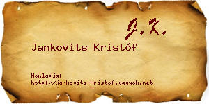 Jankovits Kristóf névjegykártya