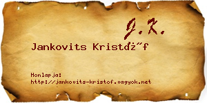 Jankovits Kristóf névjegykártya